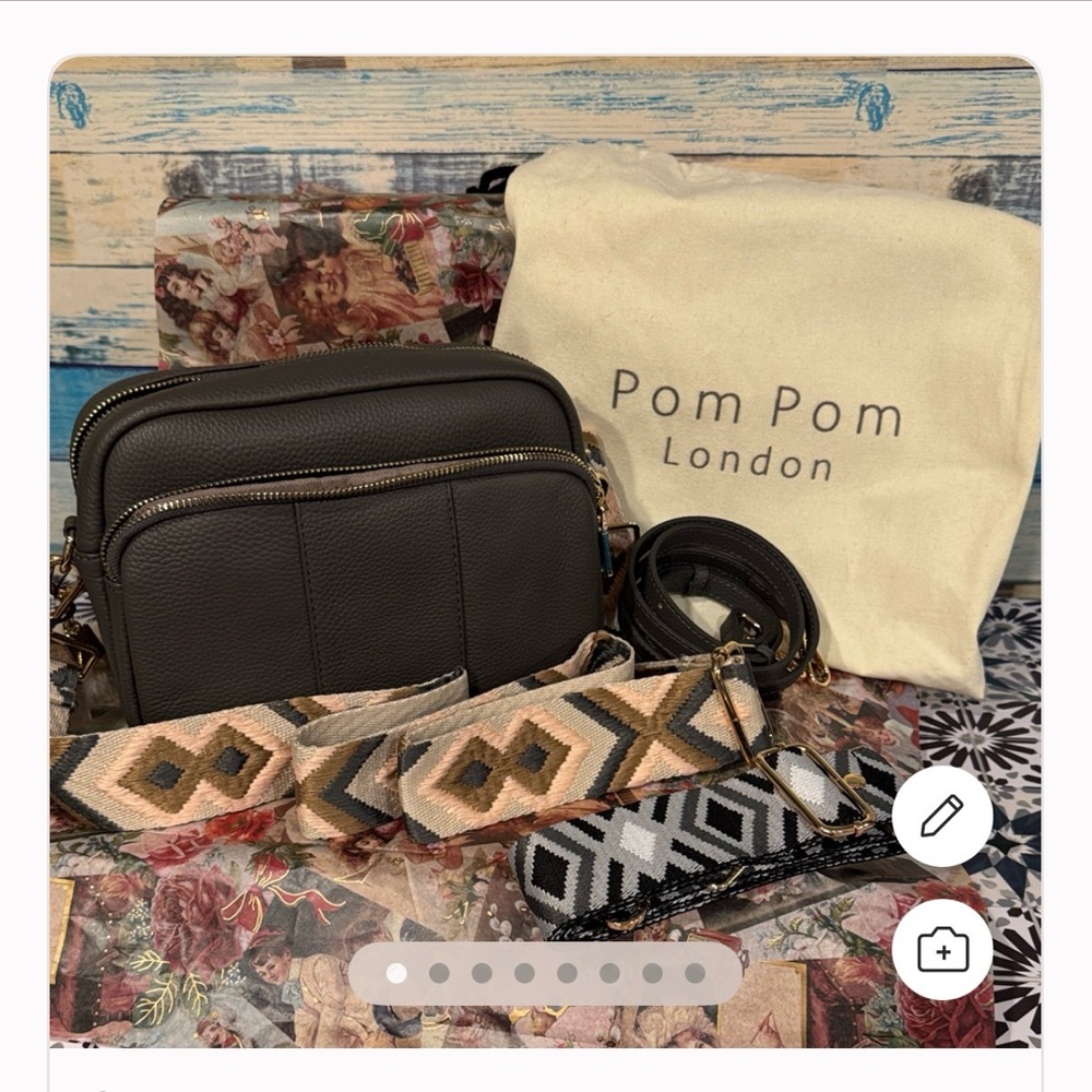 Pom Pom London City Leather Crossbody Bag